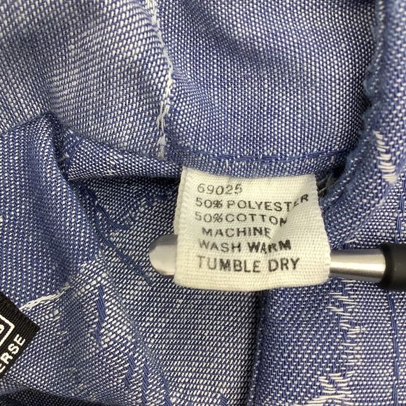 Hands Off Mens Vintage Sears Long Sleeve Pearl Snap Shirt Blue Size Medium - Picture 6 of 6